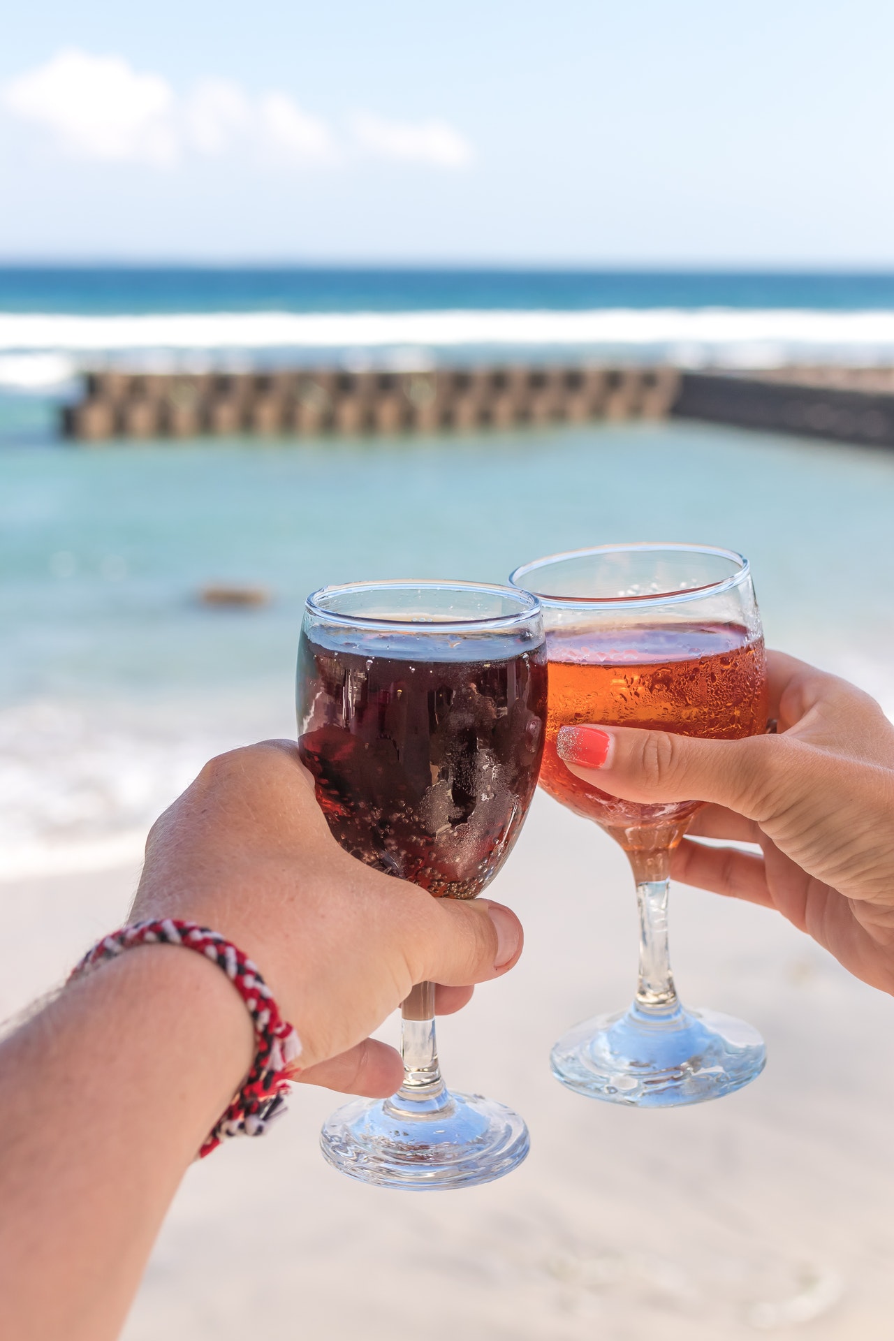 Wein am Strand